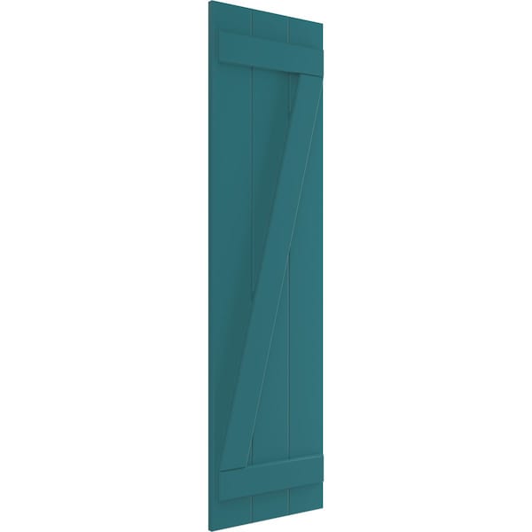 True Fit PVC, Three Board Joined Board-n-Batten Shutters W/Z-Bar, Antigua , 16 1/8W X 59H